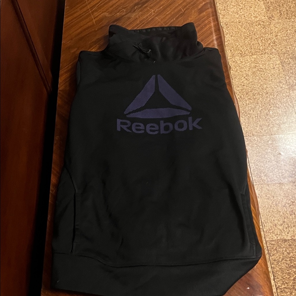 Reebok Black and Purple Logo Hoodie